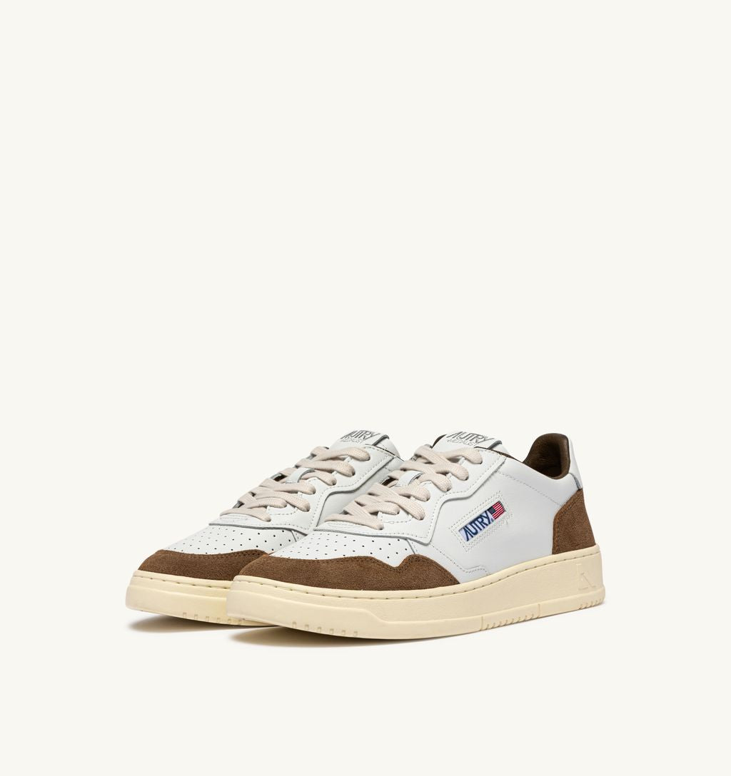 AUTRY - Basket Medalist Low Soft Leather/Suede White/Tabac