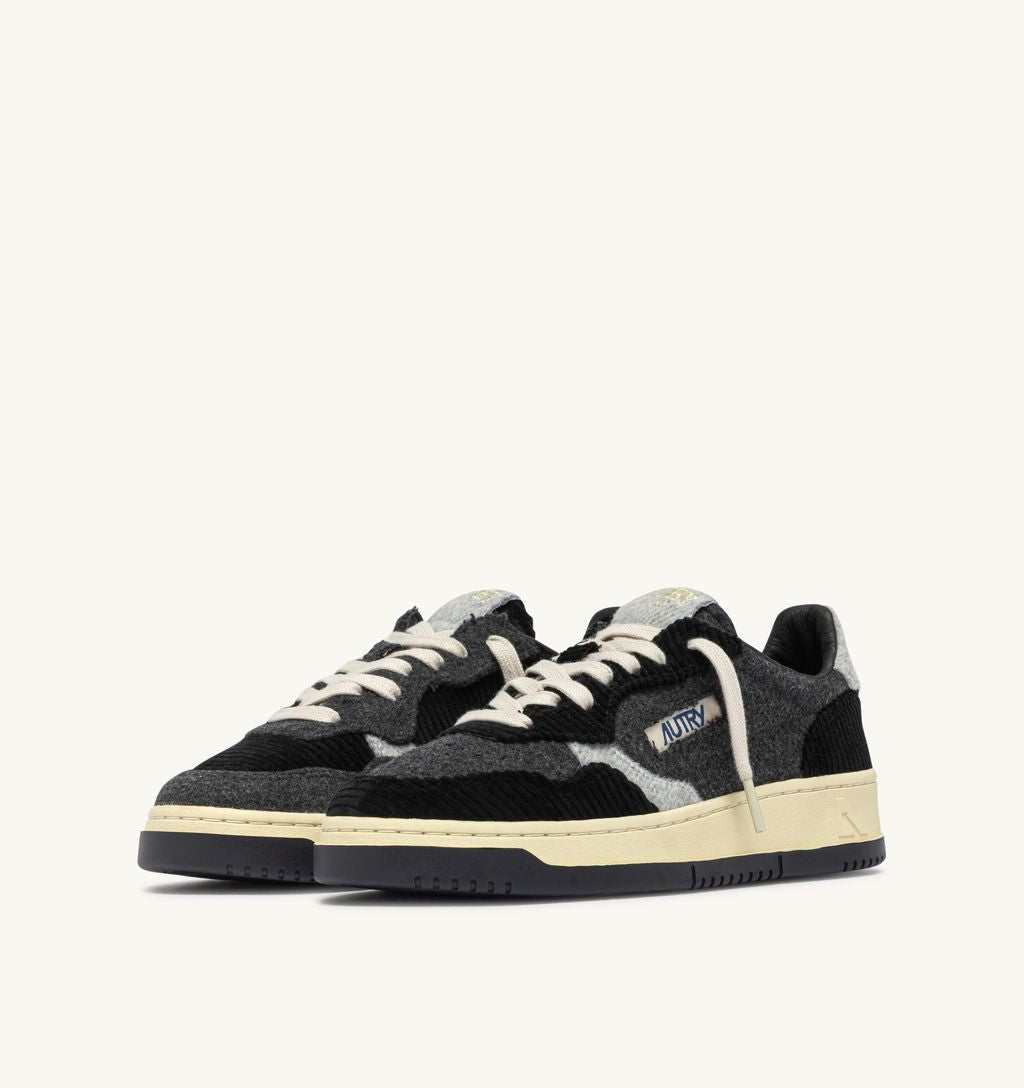 AUTRY - Basket Medalist Low Velvet Corduroy/Slipper/Canvas Phantom/black/Grey