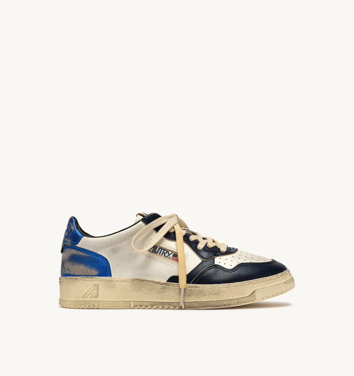 Autry - Basket Medalist Super Vintage Blanc Blue Space et Bleu