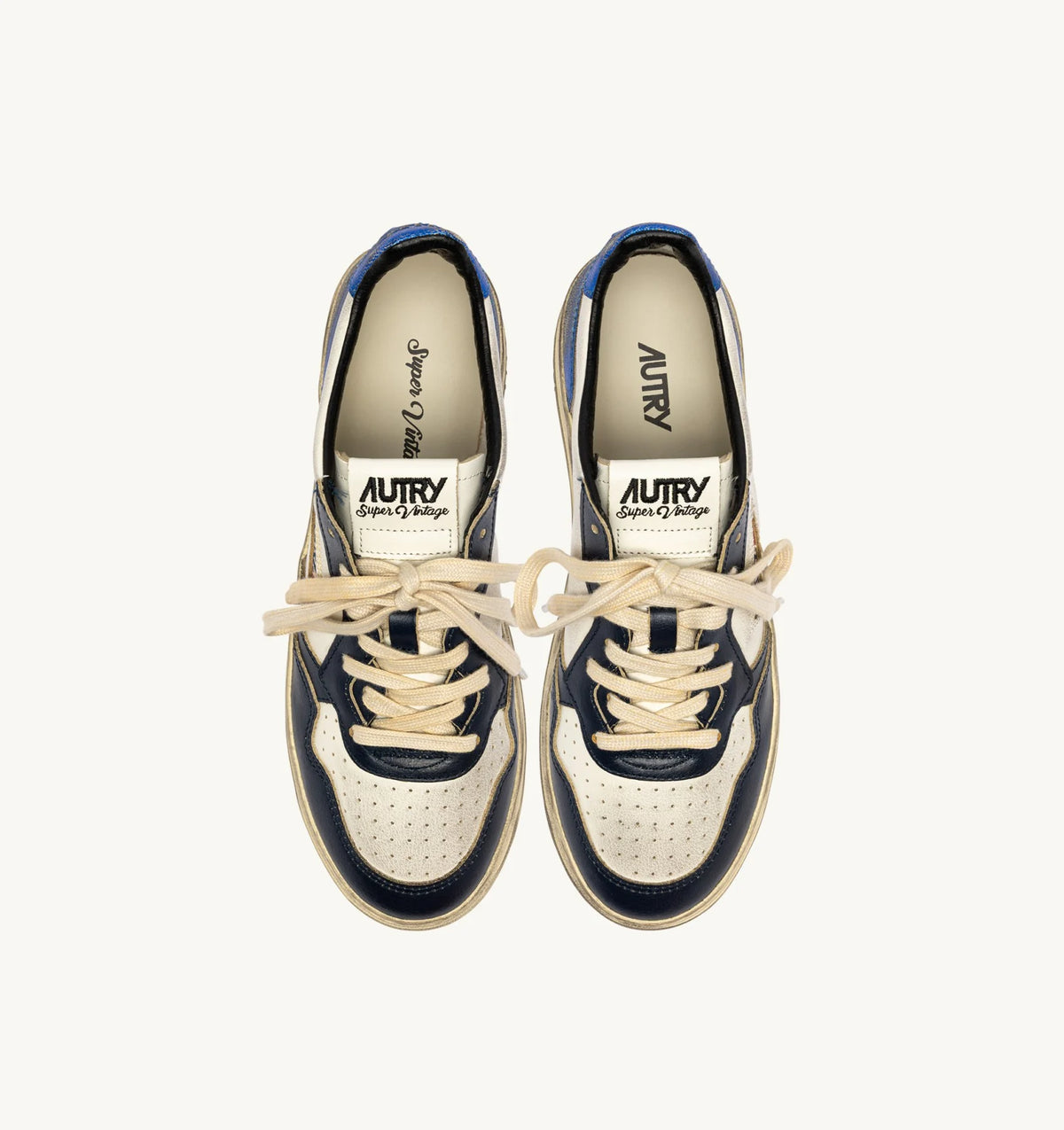 Autry - Basket Medalist Super Vintage Blanc Blue Space et Bleu