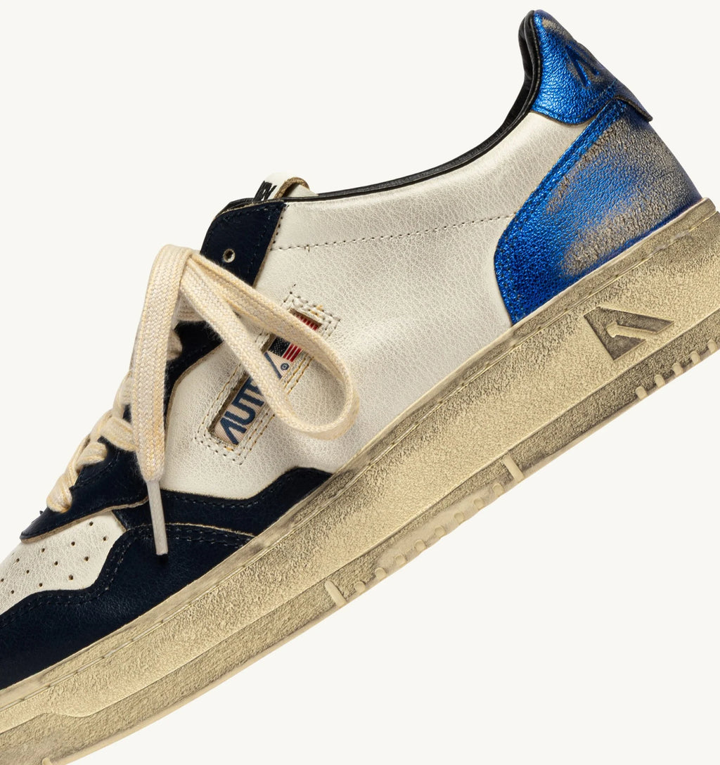 Autry - Basket Medalist Super Vintage Blanc Blue Space et Bleu