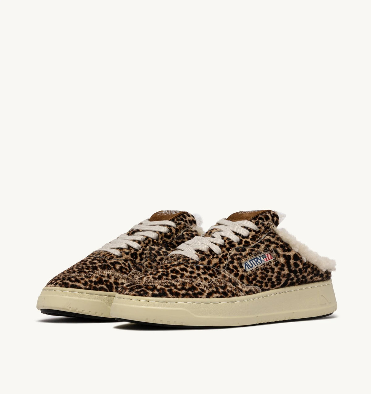 Autry - Basket Medalist Mule effet pony leopard et sheraling
