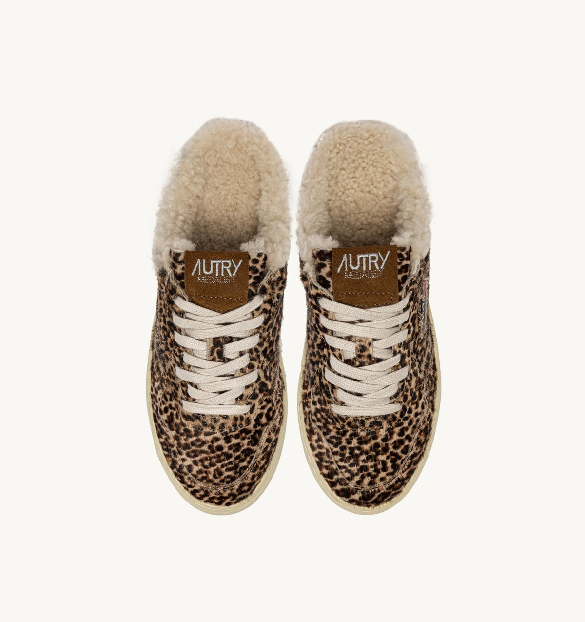 Autry - Basket Medalist Mule effet pony leopard et sheraling