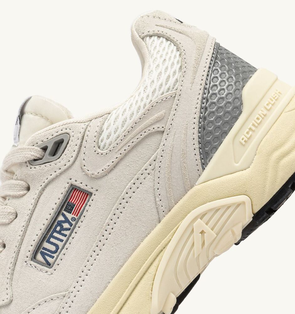 AUTRY - Basket Hyperway Mesh et Suede Blanc et Argent
