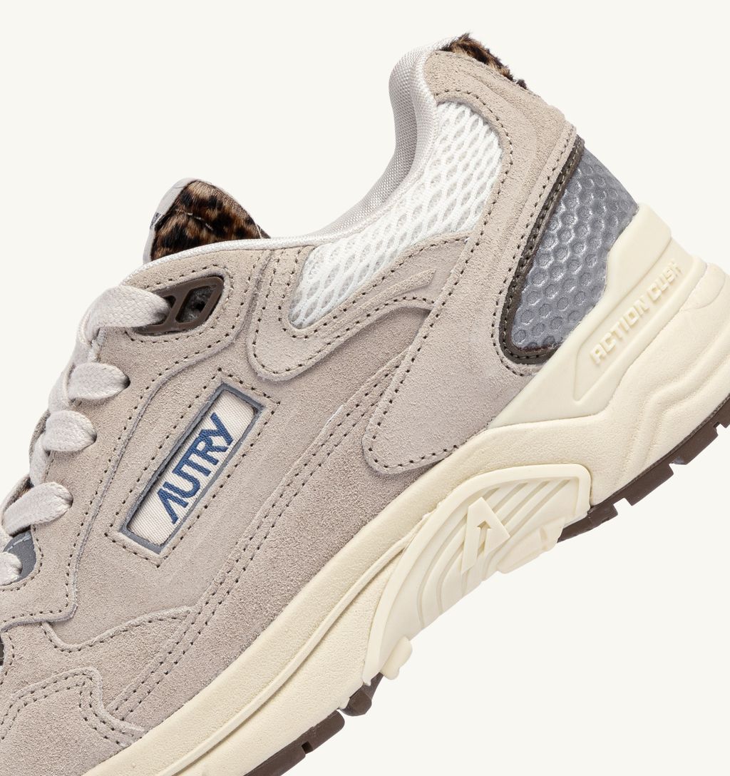 AUTRY - Basket Hyperway suede/Mesh/Pony Sand/Marshmallow/Leopard
