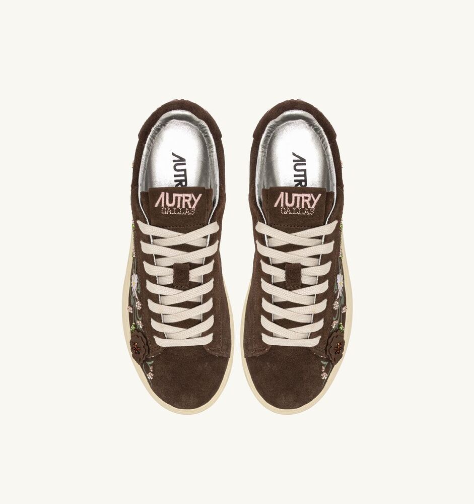 AUTRY - Basket Dallas Floral en Daim Marron