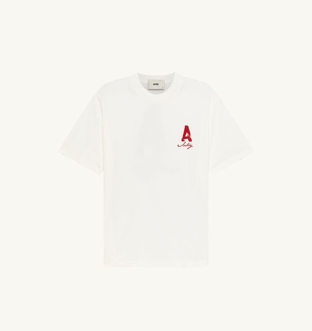 Autry - T-Shirt Unisex Heritage Effet Usé Blanc