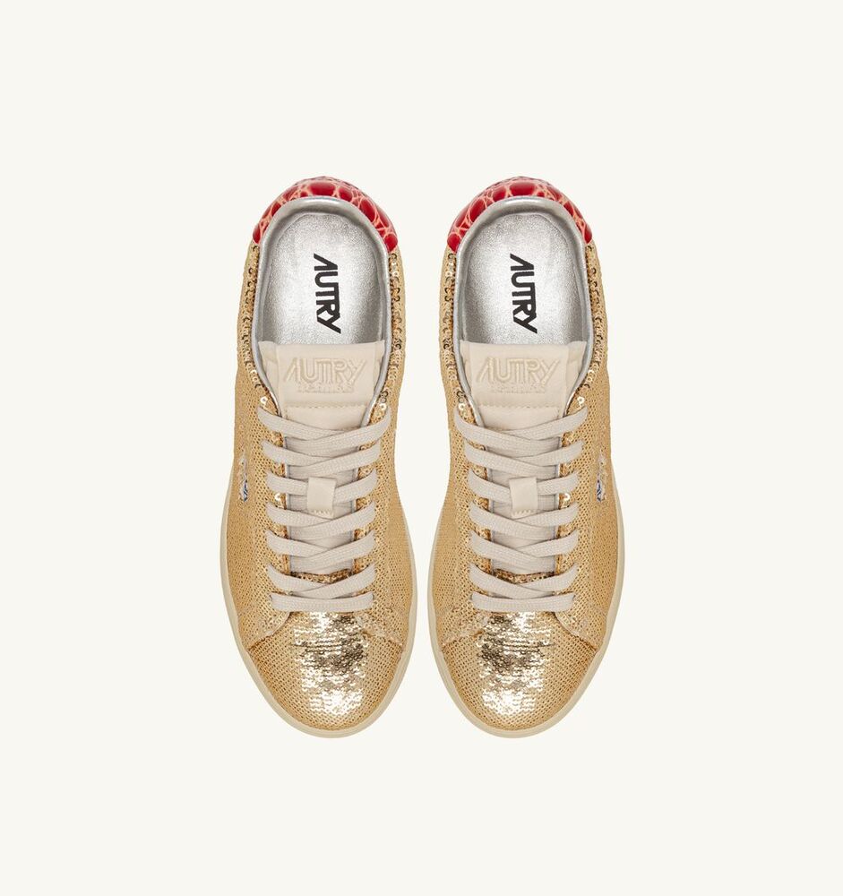 AUTRY - Basket Dallas Sparkling en paillettes Platinium