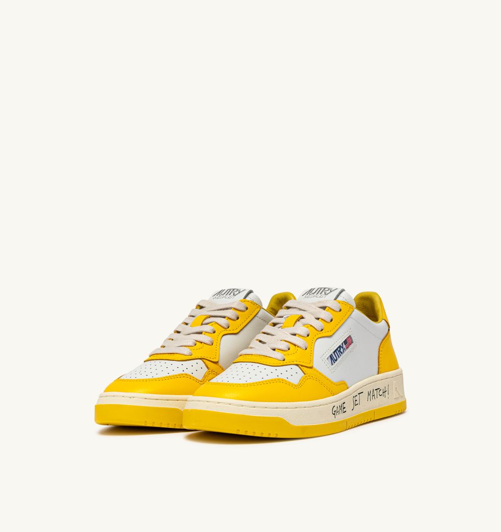 AUTRY - Basket Medalist Bicolor Jaune et Blanc Game Set Match
