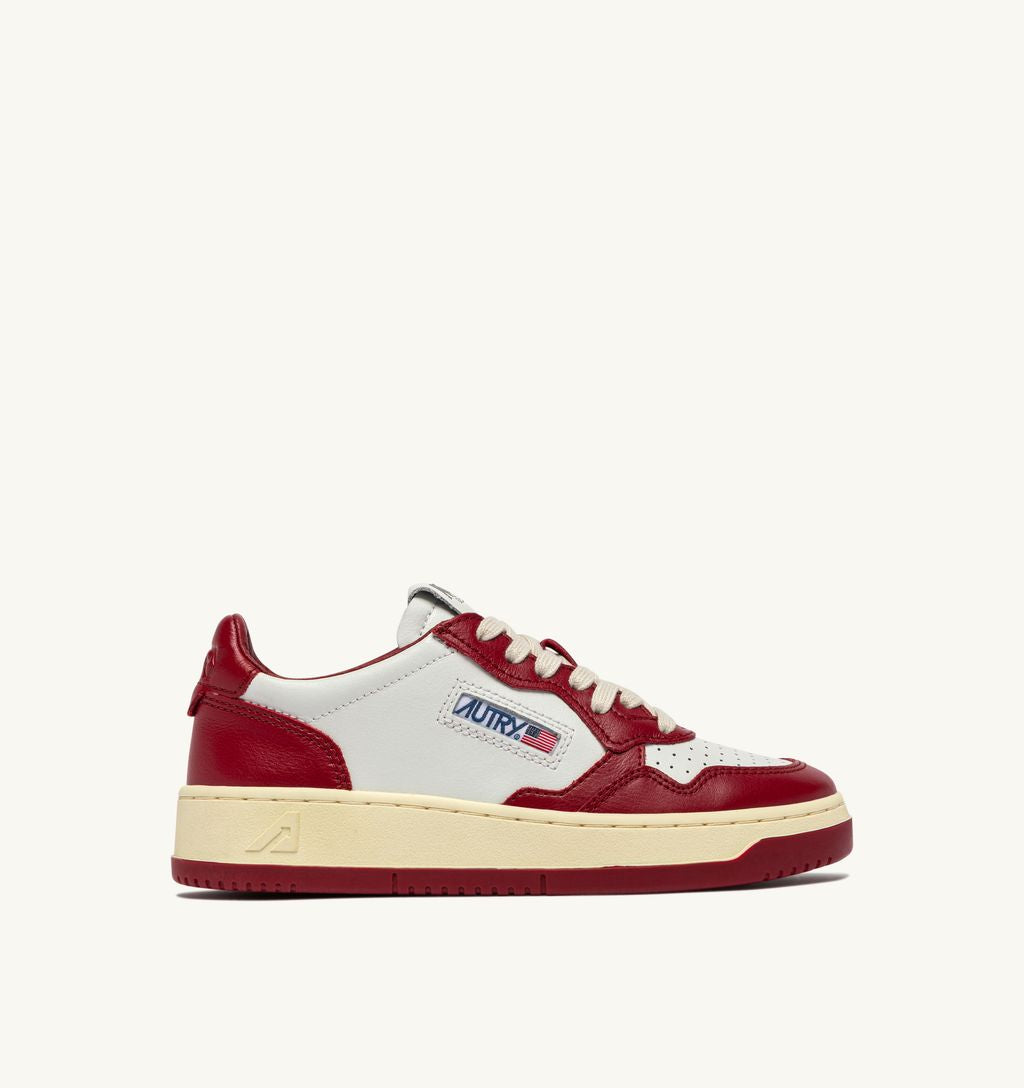 AUTRY - Basket Medalist Low Bicolor White/DeepClaret