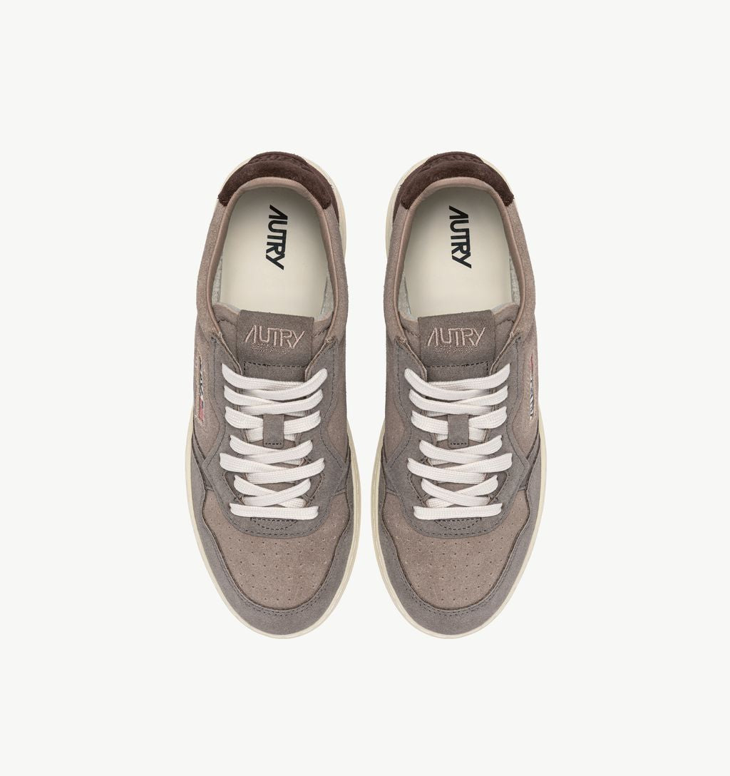 AUTRY - Basket Medalist Low Tricolor suede Cott/Antilop/Taupe