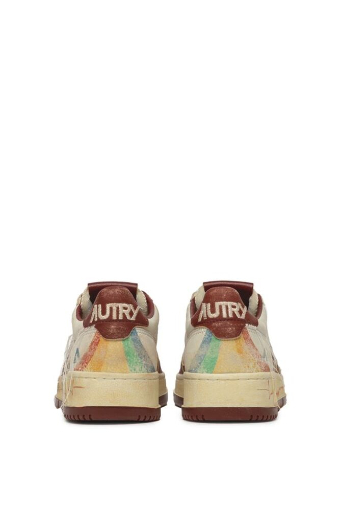AUTRY - Basket Medalist Super Vintage en cuir Print white/ Brique