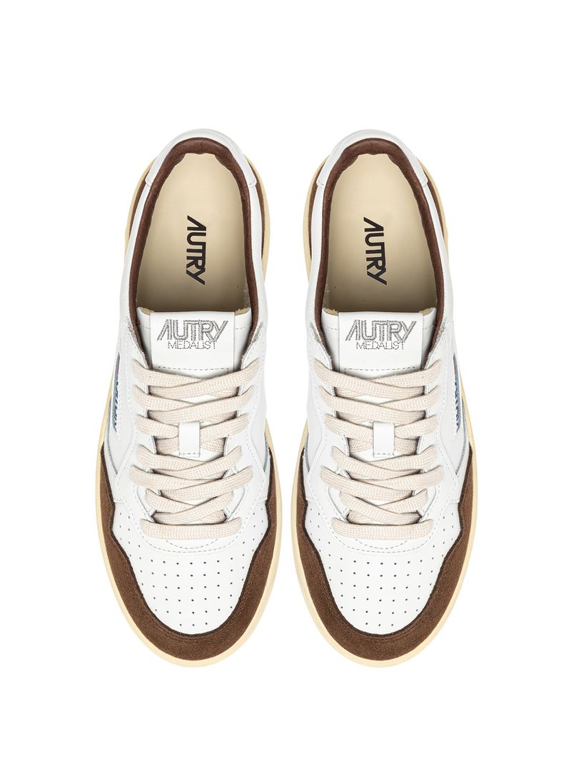 AUTRY - Basket Medalist Low Soft Leather/Suede White/Tund