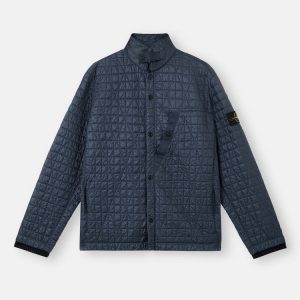 Stone Island - 4100024 Crinkle Reps NY Quilted-TC Blouson Bleu Encre