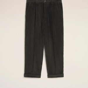 AMI - Pantalon Velours carotte Oversize Anthracite