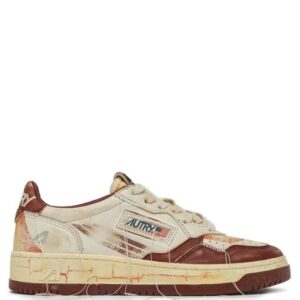AUTRY - Basket Medalist Super Vintage en cuir Print white/ Brique