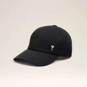 AMI - Casquette Ami de Coeur en Serge de Nylon Anthracite