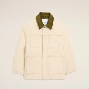 AMI - Veste Blanche Worker rembourée Ecru
