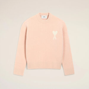 AMI - Pull Ami de Coeur Alpaga Poudre/Ecru