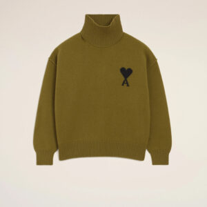 AMI - Pull cheminée Ami de Coeur Bronze Noir