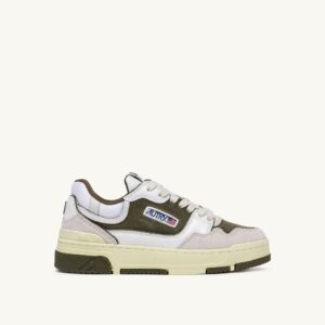 AUTRY - Basket CLC en cuir Blanc et Military