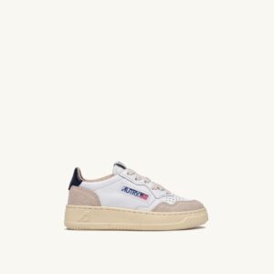 AUTRY - Basket KIDS Medalist en daim Blanc et Blue Space
